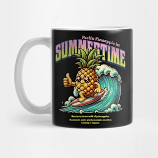 Pineapple surfing summertime Mug